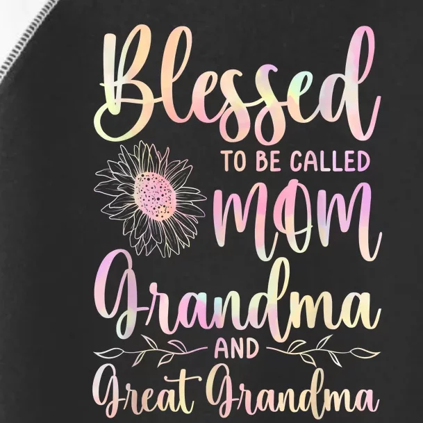 Blessed To Be Called Mom Grandma And Great Grandma Flower Toddler Fine Jersey T-Shirt