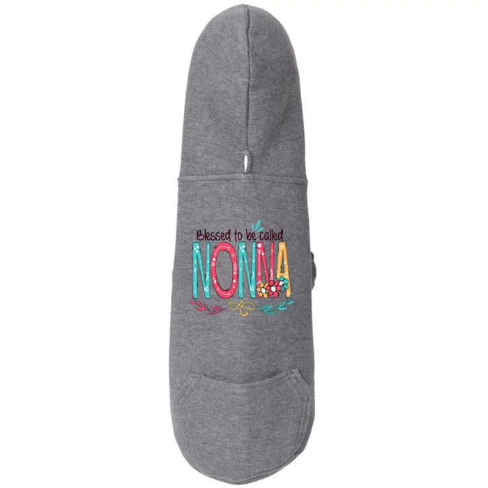 Blessed To Be Called Nonna Colorful Grandma Doggie 3-End Fleece Hoodie