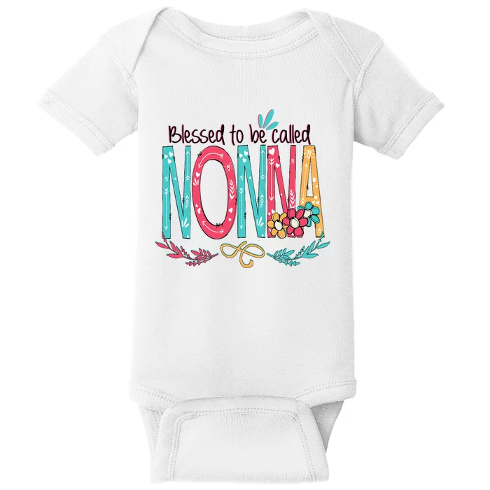 Blessed To Be Called Nonna Colorful Grandma Baby Bodysuit