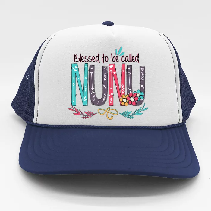 Blessed To Be Called Nunu Colorful Grandma Trucker Hat