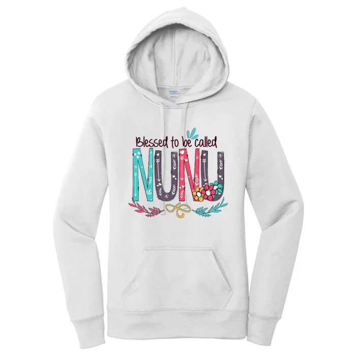 Blessed To Be Called Nunu Colorful Grandma Women's Pullover Hoodie