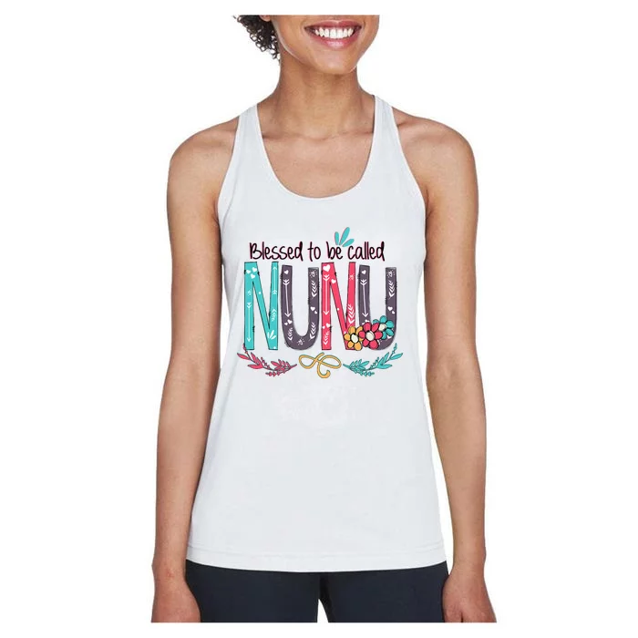 Blessed To Be Called Nunu Colorful Grandma Women's Racerback Tank