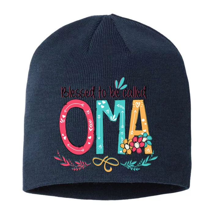 Blessed To Be Called Oma Colorful Grandma 8 1/2in Sustainable Knit Beanie