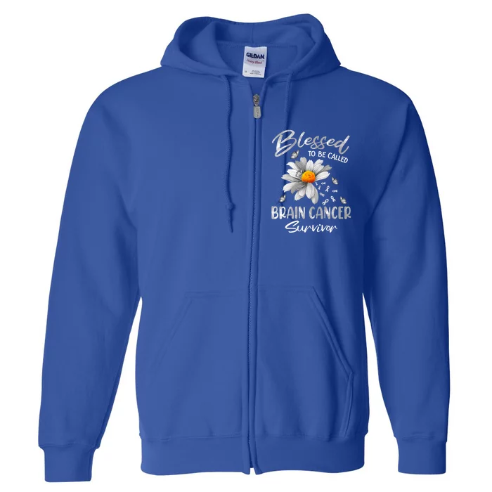 Blessed To Be Called Brain Cancer Survivor Gift Full Zip Hoodie