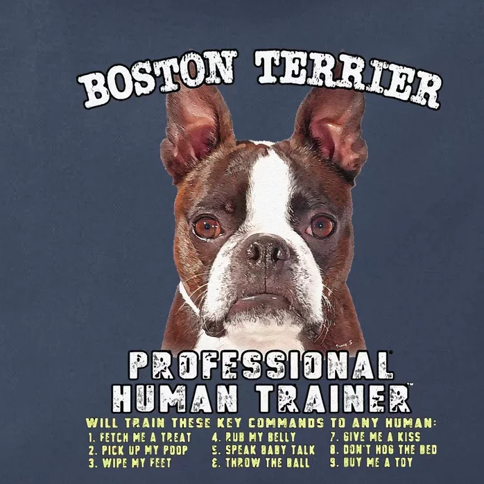 Boston Terrier Brindle Professional Human Trainer Cute Dog Zip Tote Bag