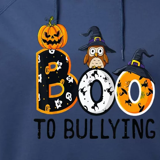 Boo To Bullying Orange Unity Day Anti Bullying Halloween Performance Fleece Hoodie