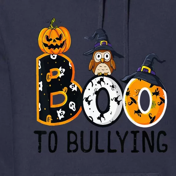 Boo To Bullying Orange Unity Day Anti Bullying Halloween Premium Hoodie