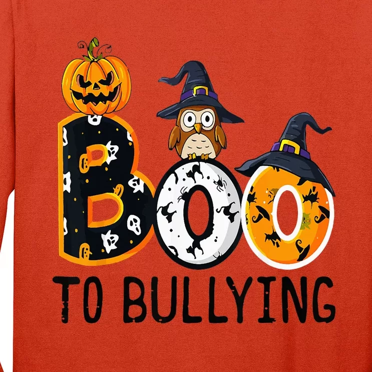 Boo To Bullying Orange Unity Day Anti Bullying Halloween Long Sleeve Shirt