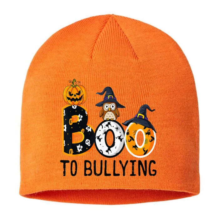 Boo To Bullying Orange Unity Day Anti Bullying Halloween 8 1/2in Sustainable Knit Beanie