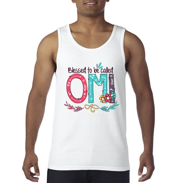 Blessed To Be Called Omi Colorful Grandma Tank Top