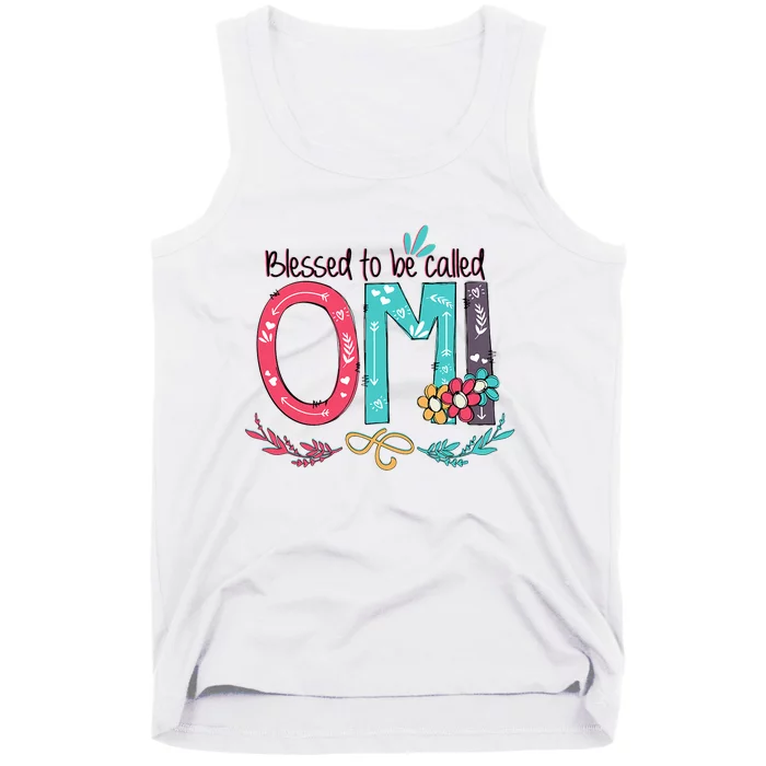 Blessed To Be Called Omi Colorful Grandma Tank Top