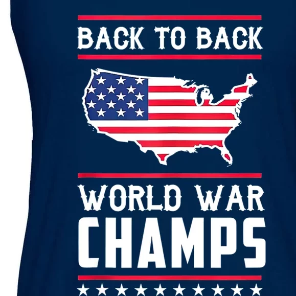 Back To Back Undefeated World War Champs Ladies Essential Flowy Tank