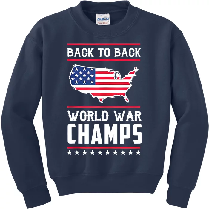 Back To Back Undefeated World War Champs Kids Sweatshirt