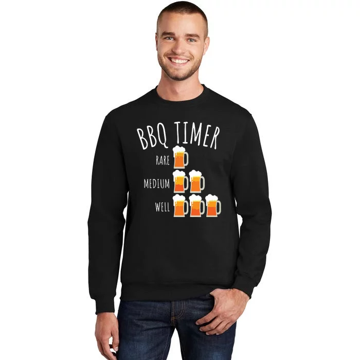 BBQ Timer Beer Drinking Funny Grilling Sweatshirt