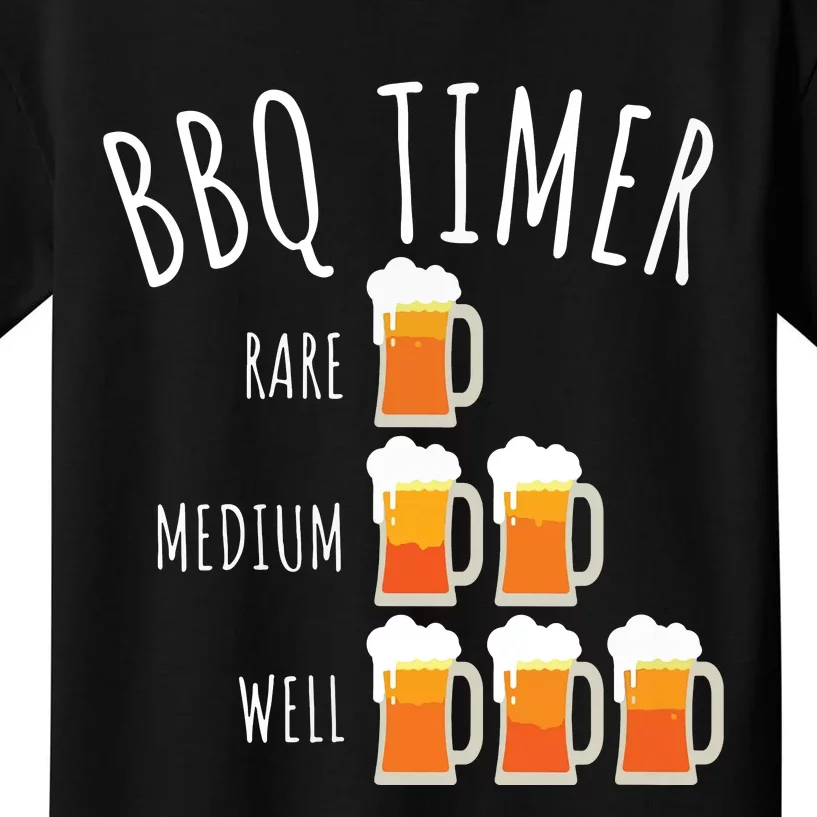 BBQ Timer Beer Drinking Funny Grilling Kids T-Shirt