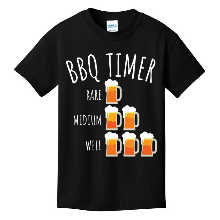 BBQ Timer Beer Drinking Funny Grilling Kids T-Shirt