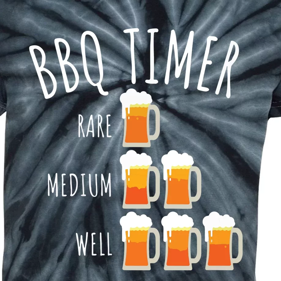 BBQ Timer Beer Drinking Funny Grilling Kids Tie-Dye T-Shirt