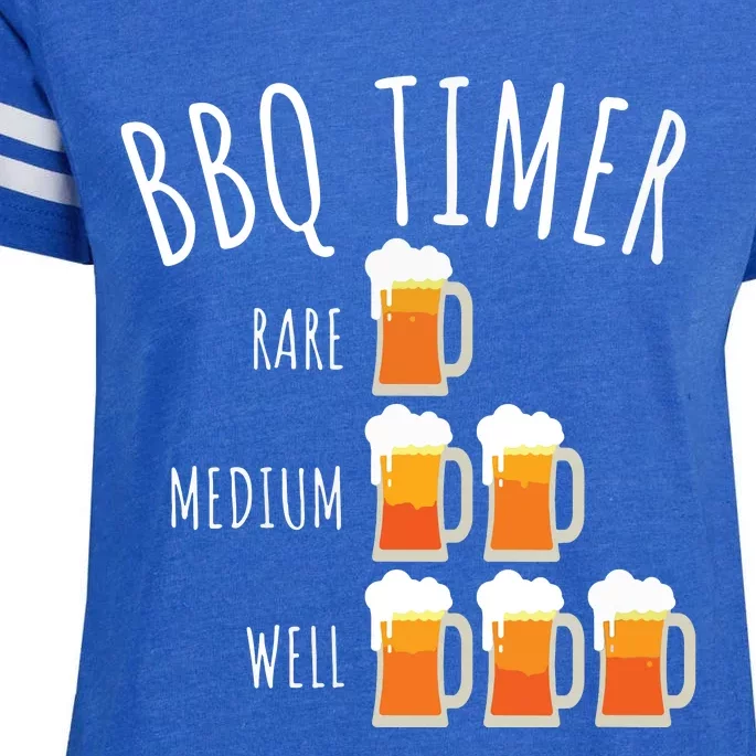 BBQ Timer Beer Drinking Funny Grilling Enza Ladies Jersey Football T-Shirt