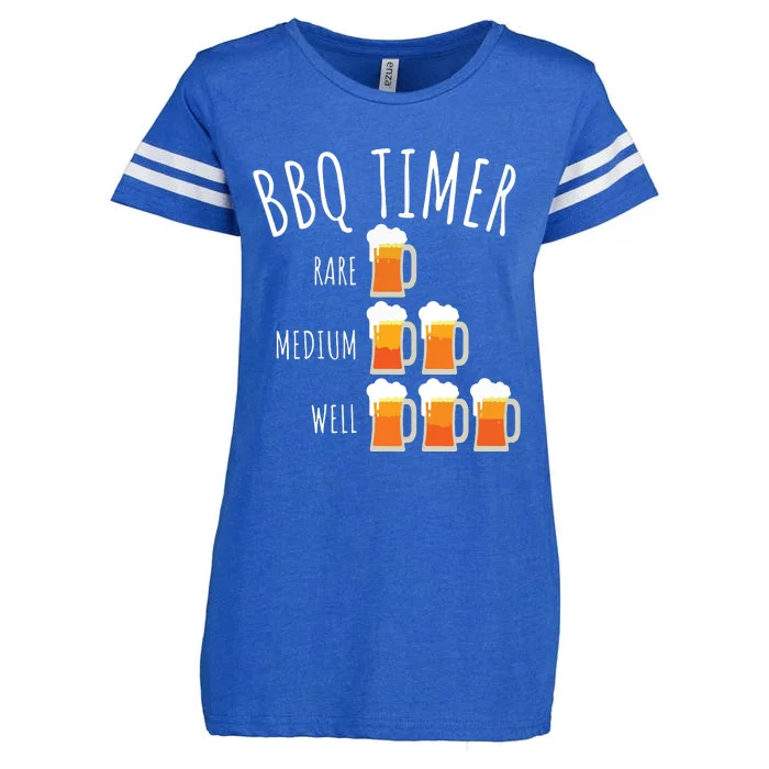 BBQ Timer Beer Drinking Funny Grilling Enza Ladies Jersey Football T-Shirt