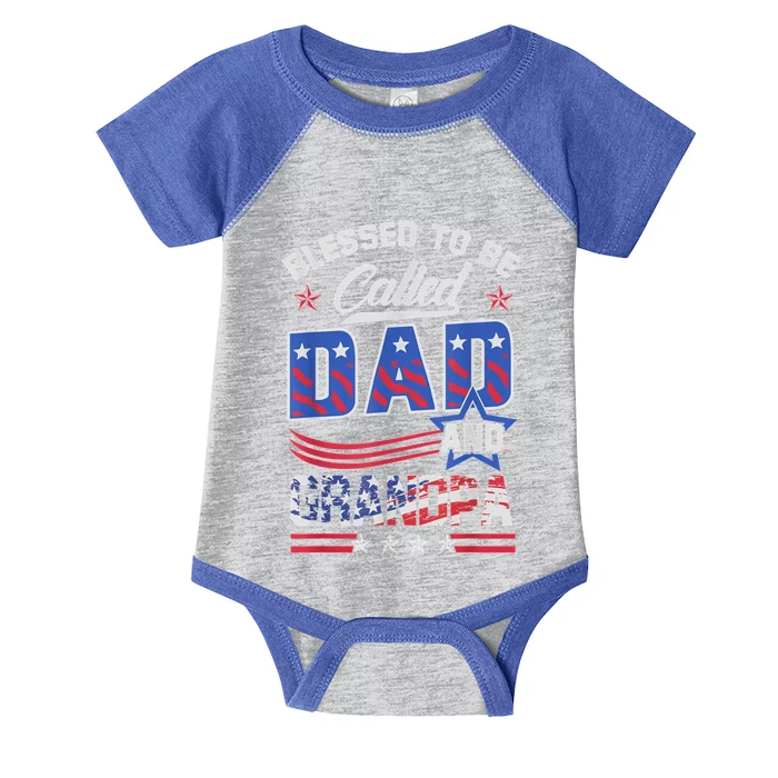 Blessed To Be Called Dad And Grandpa America Flag Meaningful Gift Infant Baby Jersey Bodysuit