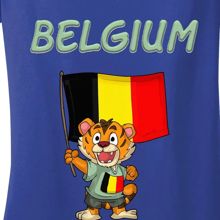 Belgium Tiger Women's V-Neck T-Shirt