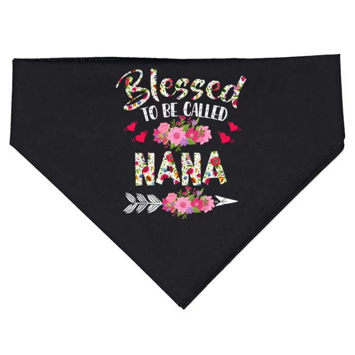 Blessed To Be Called Nana Flower MotherS Day USA-Made Doggie Bandana