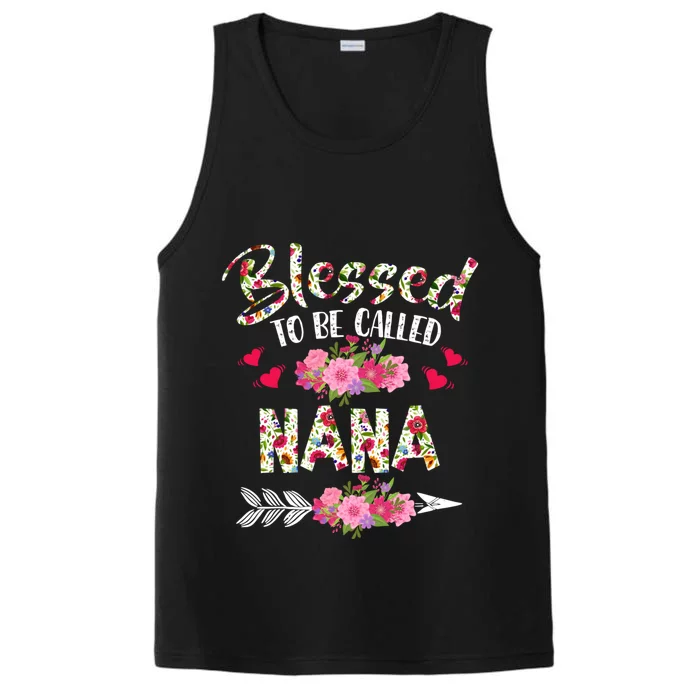 Blessed To Be Called Nana Flower MotherS Day Performance Tank