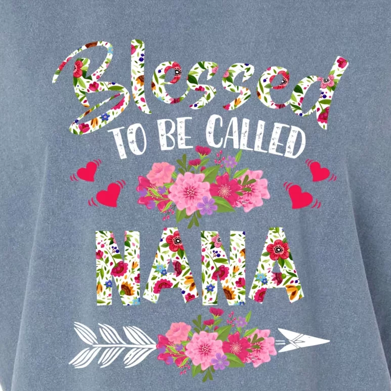 Blessed To Be Called Nana Flower MotherS Day Garment-Dyed Women's Muscle Tee