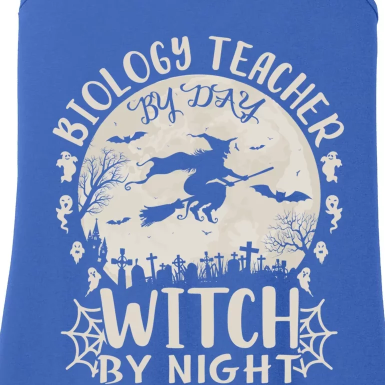 Biology Teacher By Day Witch By Night Funny Halloween Gift Ladies Essential Tank