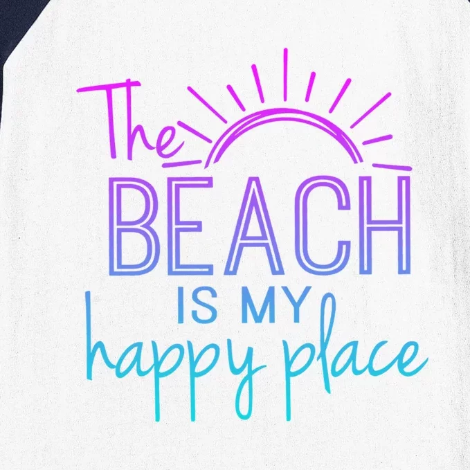 Beach The Beach Is My Happy Place Mother Day Gift Baseball Sleeve Shirt