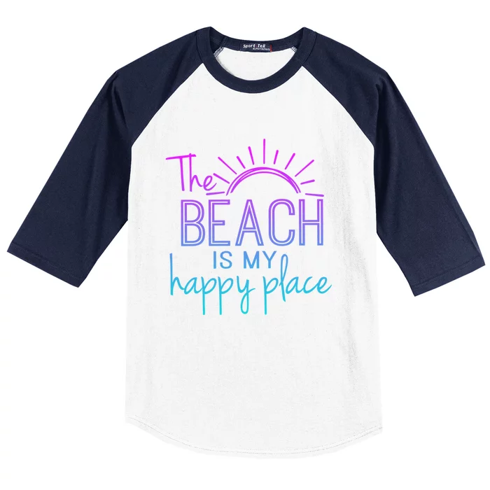 Beach The Beach Is My Happy Place Mother Day Gift Baseball Sleeve Shirt