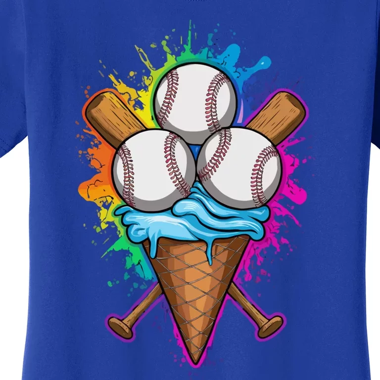 Baseball The Best Triple Scooped Ice Cream Baseball Lovers Gift Women's T-Shirt