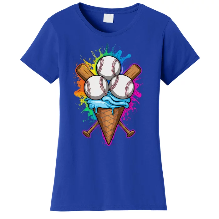 Baseball The Best Triple Scooped Ice Cream Baseball Lovers Gift Women's T-Shirt