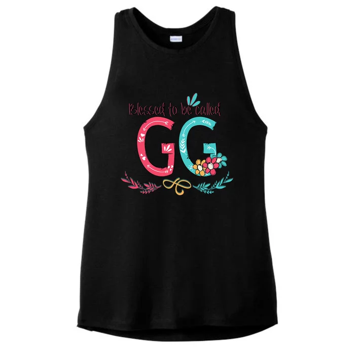 Blessed To Be Called Gg Colorful Gifts Grandma Ladies Tri-Blend Wicking Tank