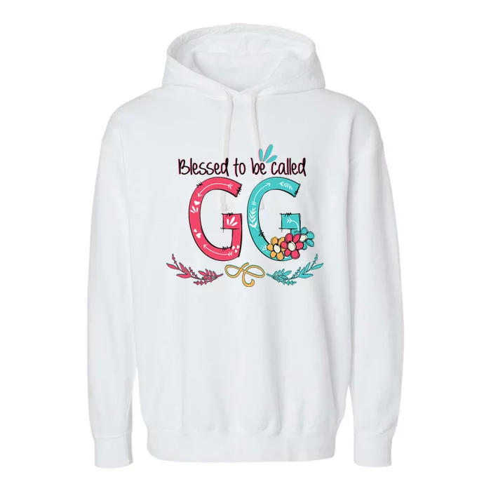 Blessed To Be Called Gg Colorful Gifts Grandma Garment-Dyed Fleece Hoodie