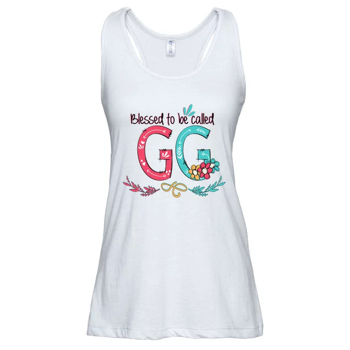 Blessed To Be Called Gg Colorful Gifts Grandma Ladies Essential Flowy Tank