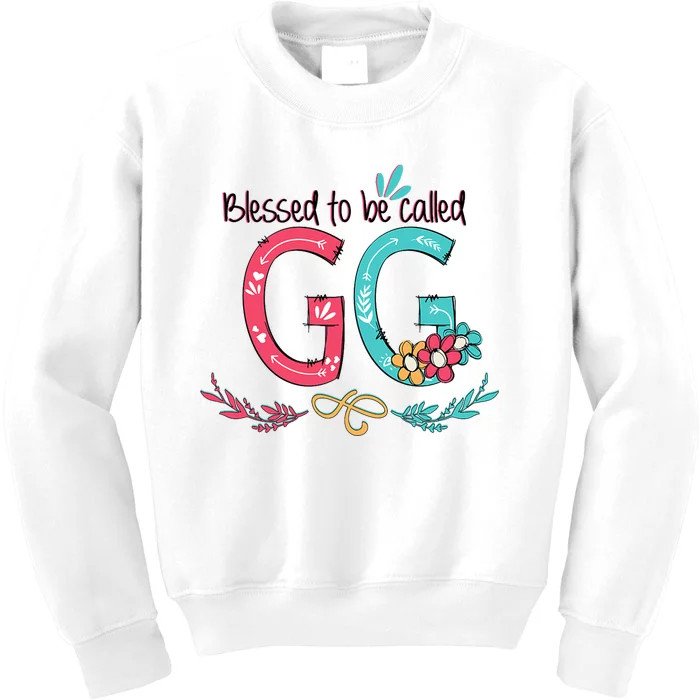 Blessed To Be Called Gg Colorful Gifts Grandma Kids Sweatshirt