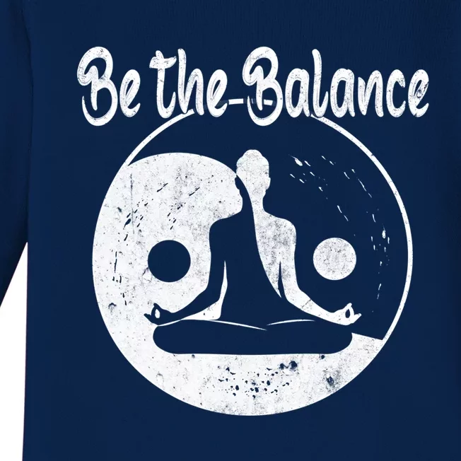 Be The Balance Meditation Namaste Yin Yan Yoga Gift Baby Long Sleeve Bodysuit