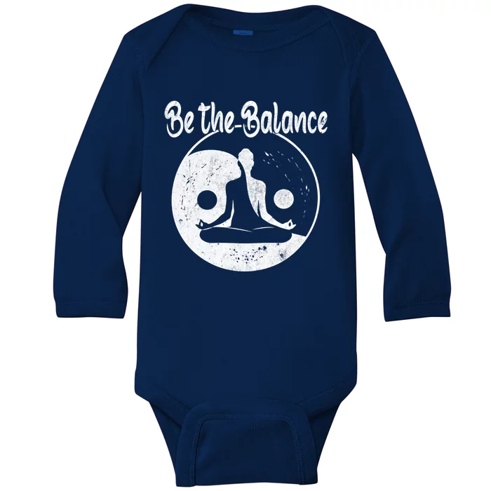 Be The Balance Meditation Namaste Yin Yan Yoga Gift Baby Long Sleeve Bodysuit