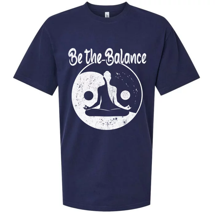 Be The Balance Meditation Namaste Yin Yan Yoga Gift Sueded Cloud Jersey T-Shirt