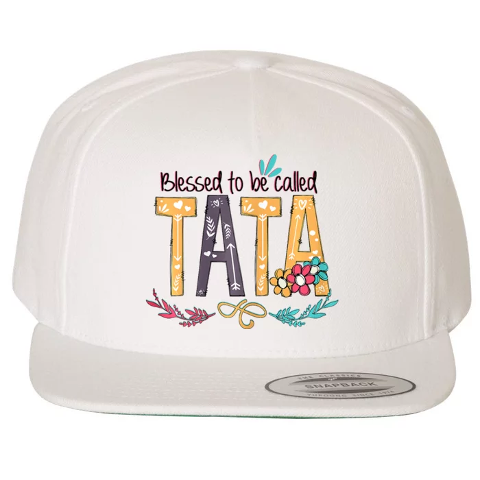 Blessed To Be Called Tata Colorful Grandma Wool Snapback Cap