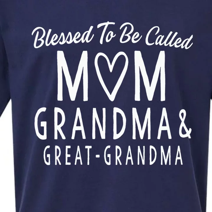 Blessed To Be Called Mom Grandma Great Grandma Sueded Cloud Jersey T-Shirt