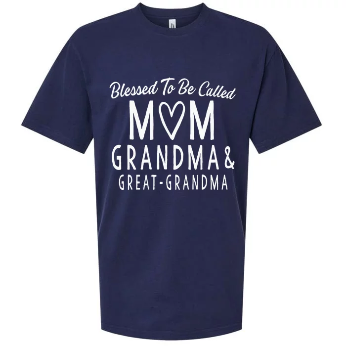 Blessed To Be Called Mom Grandma Great Grandma Sueded Cloud Jersey T-Shirt