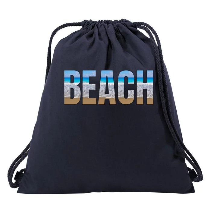 Beach The Beach Is My Happy Place Life Is Better At Beach Great Gift Drawstring Bag