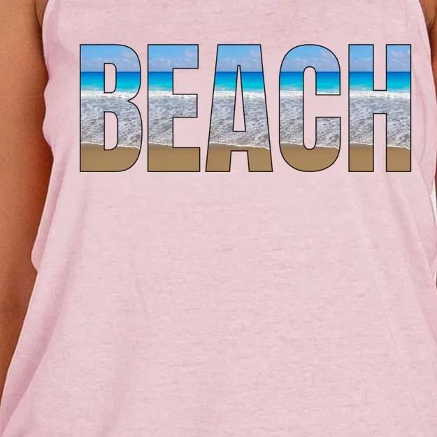 Beach The Beach Is My Happy Place Life Is Better At Beach Great Gift Women's Knotted Racerback Tank