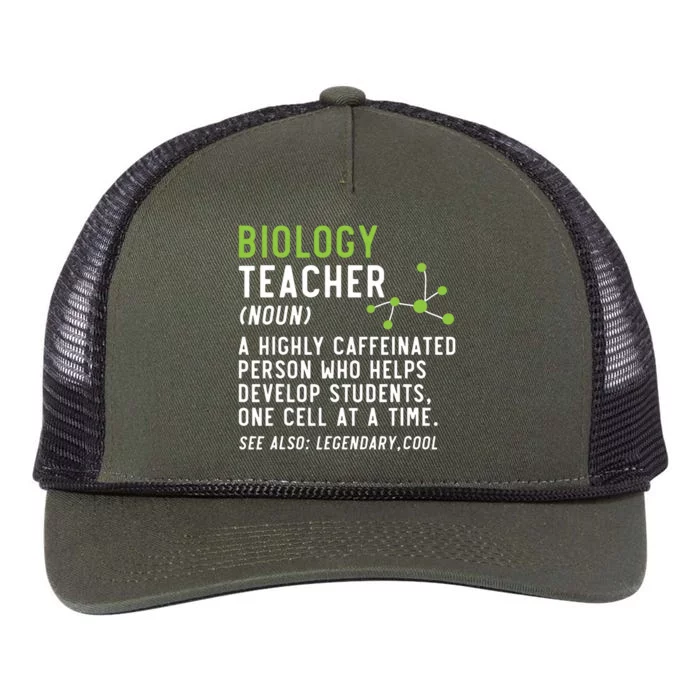 Biology Teacher Biology Student Science Lover Biologist Retro Rope Trucker Hat Cap