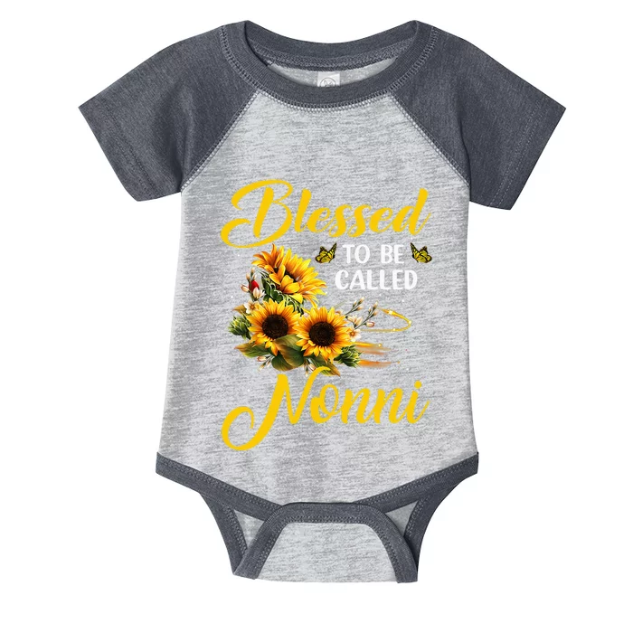 Blessed to be called Nonni Mother's Day Sunflower Lovers Infant Baby Jersey Bodysuit