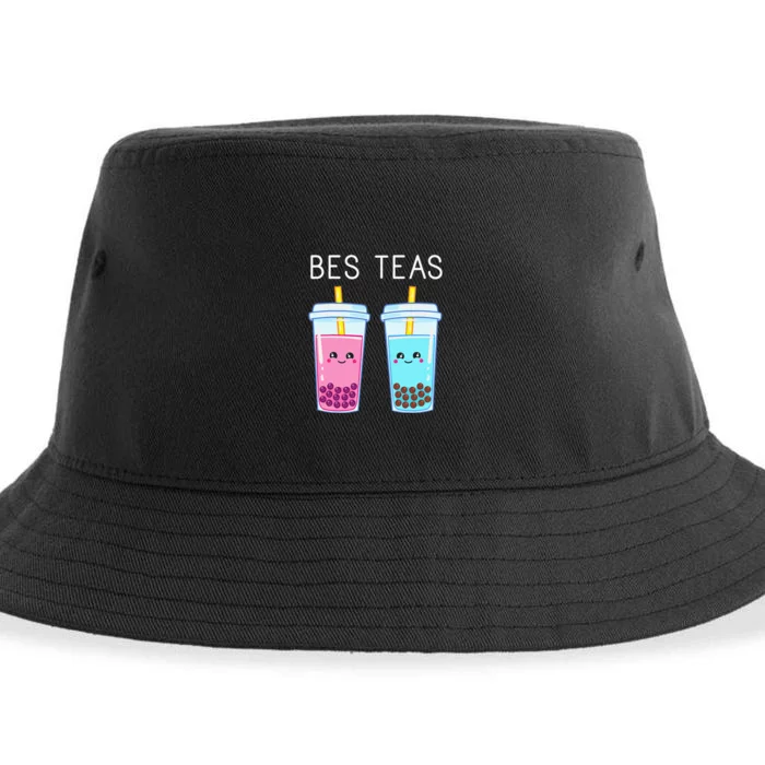 Bubble Tea Boba Tapioca Pearls Milk Drink Kawaii Friend Sustainable Bucket Hat