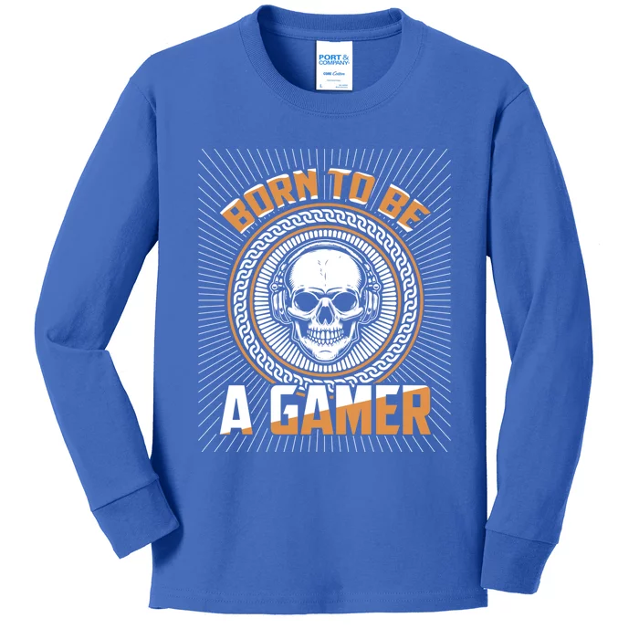 Born To Be A Gamer Funny Gift Kids Long Sleeve Shirt