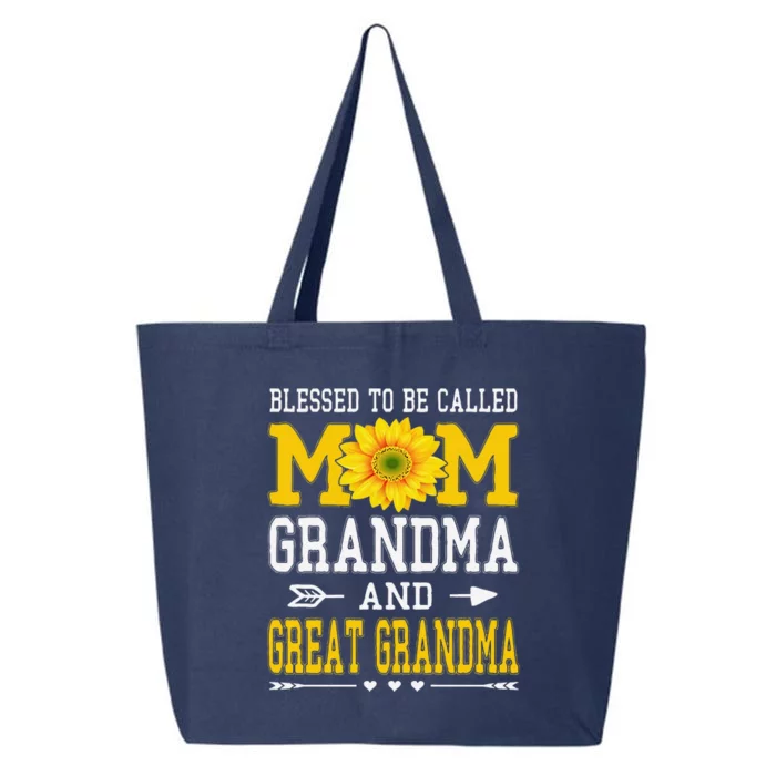 Blessed To Be Called Mom Grandma Great Grandma MotherS Day 25L Jumbo Tote